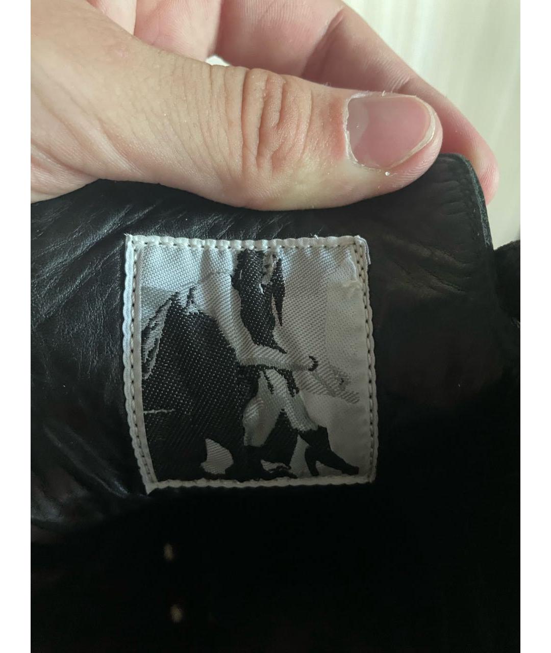 RICK OWENS Черные кожаные высокие кроссовки / кеды, фото 7