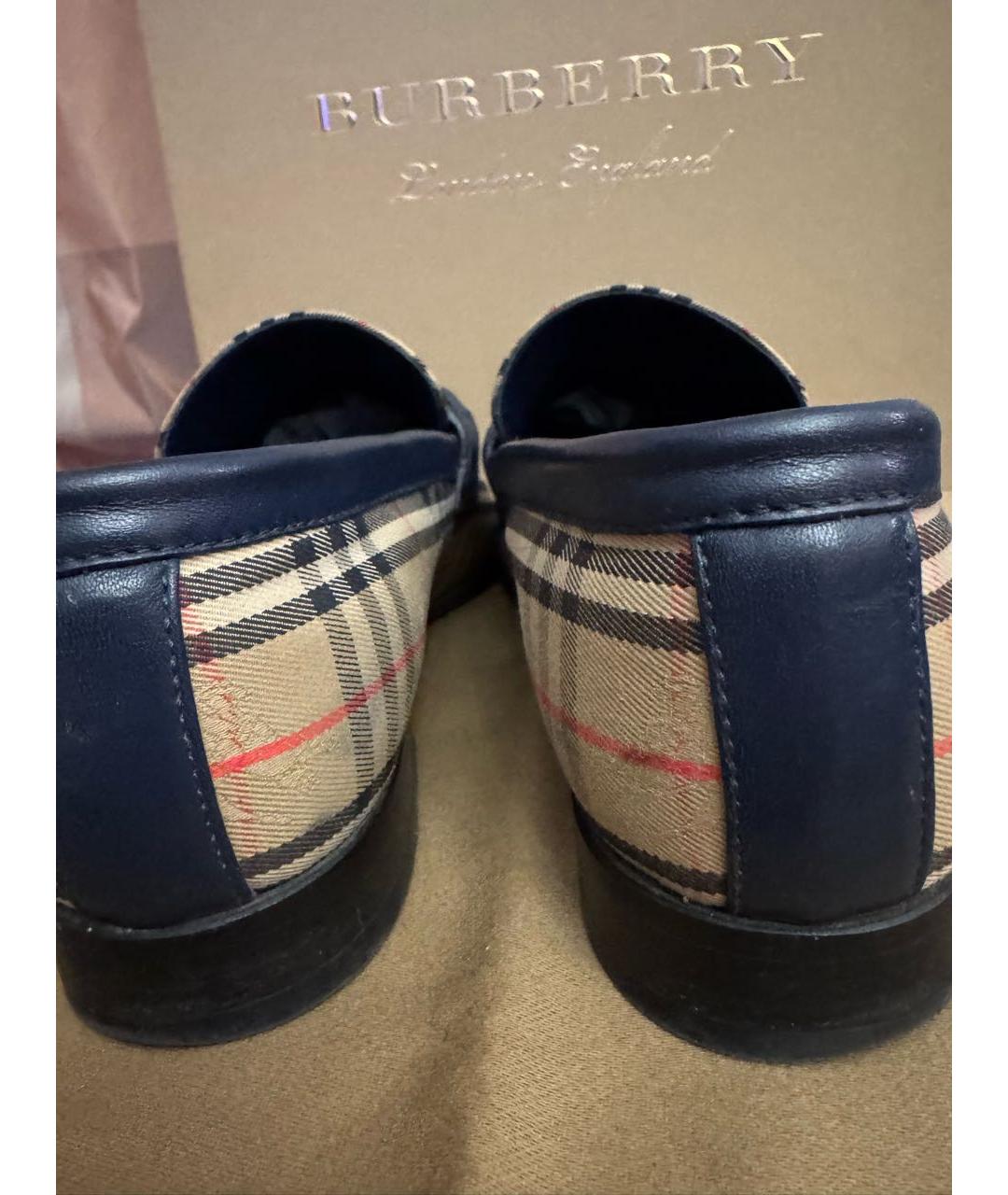 BURBERRY Бежевые текстильные лоферы, фото 3