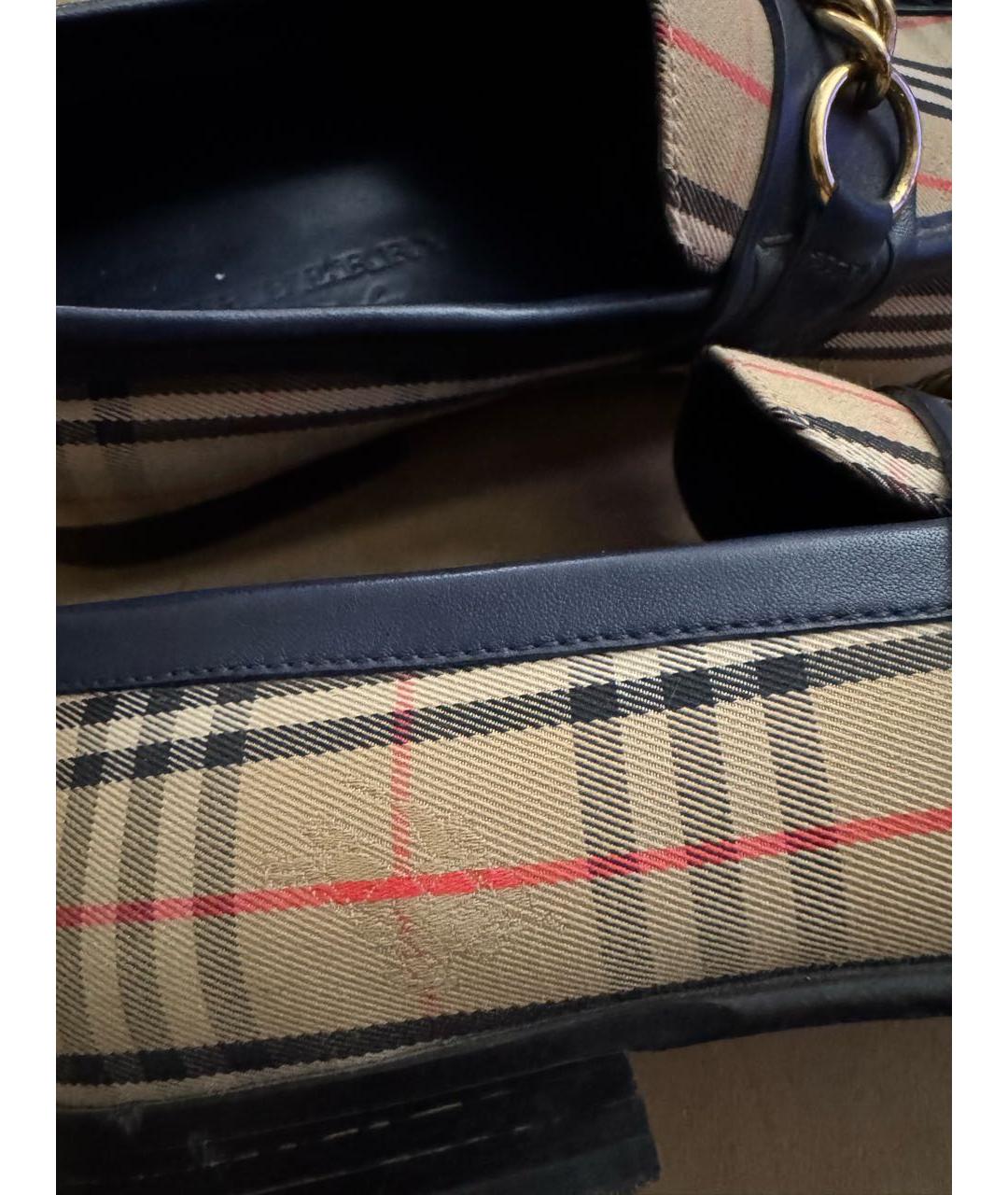 BURBERRY Бежевые текстильные лоферы, фото 5