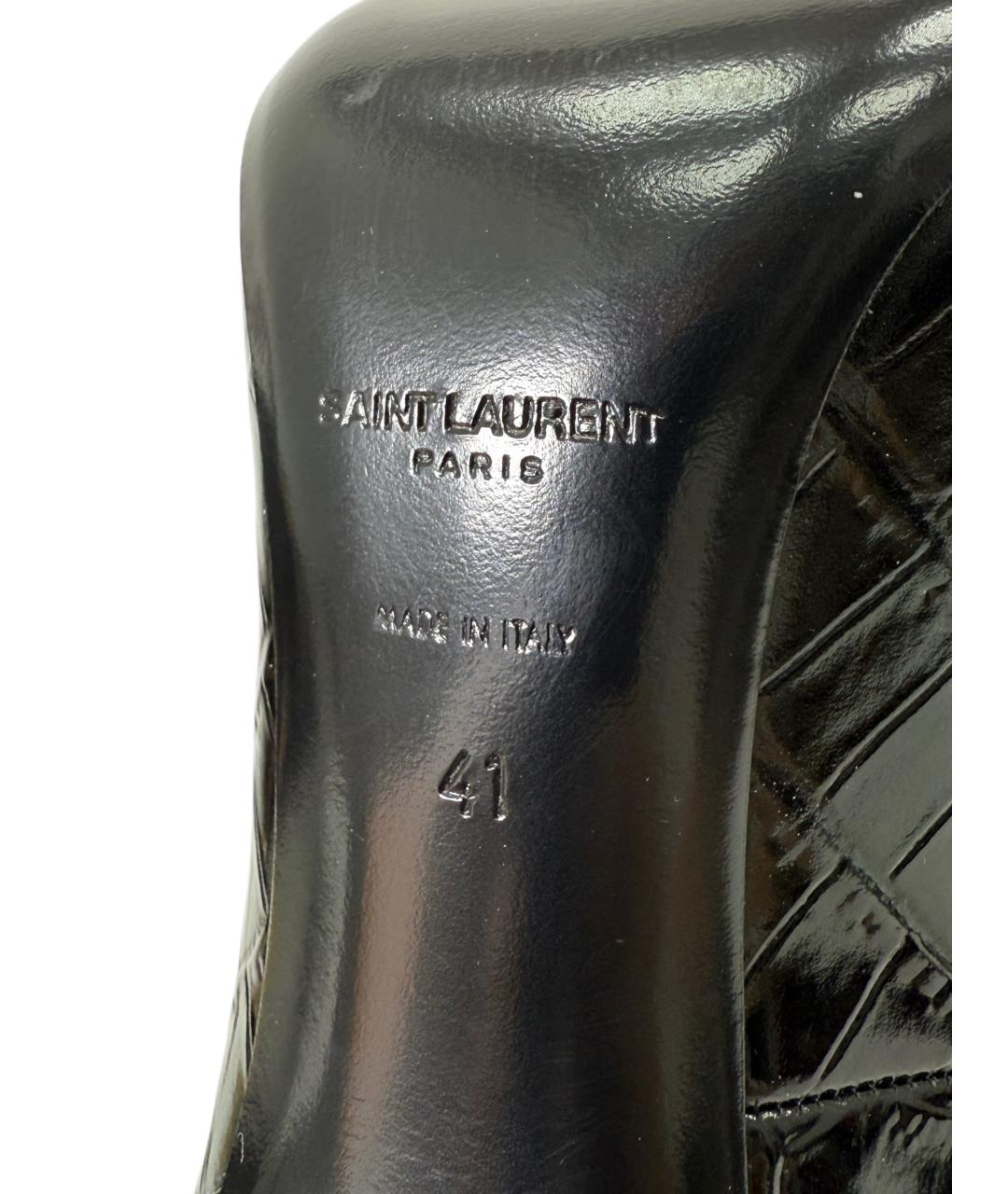 SAINT LAURENT Черные кожаные туфли, фото 7