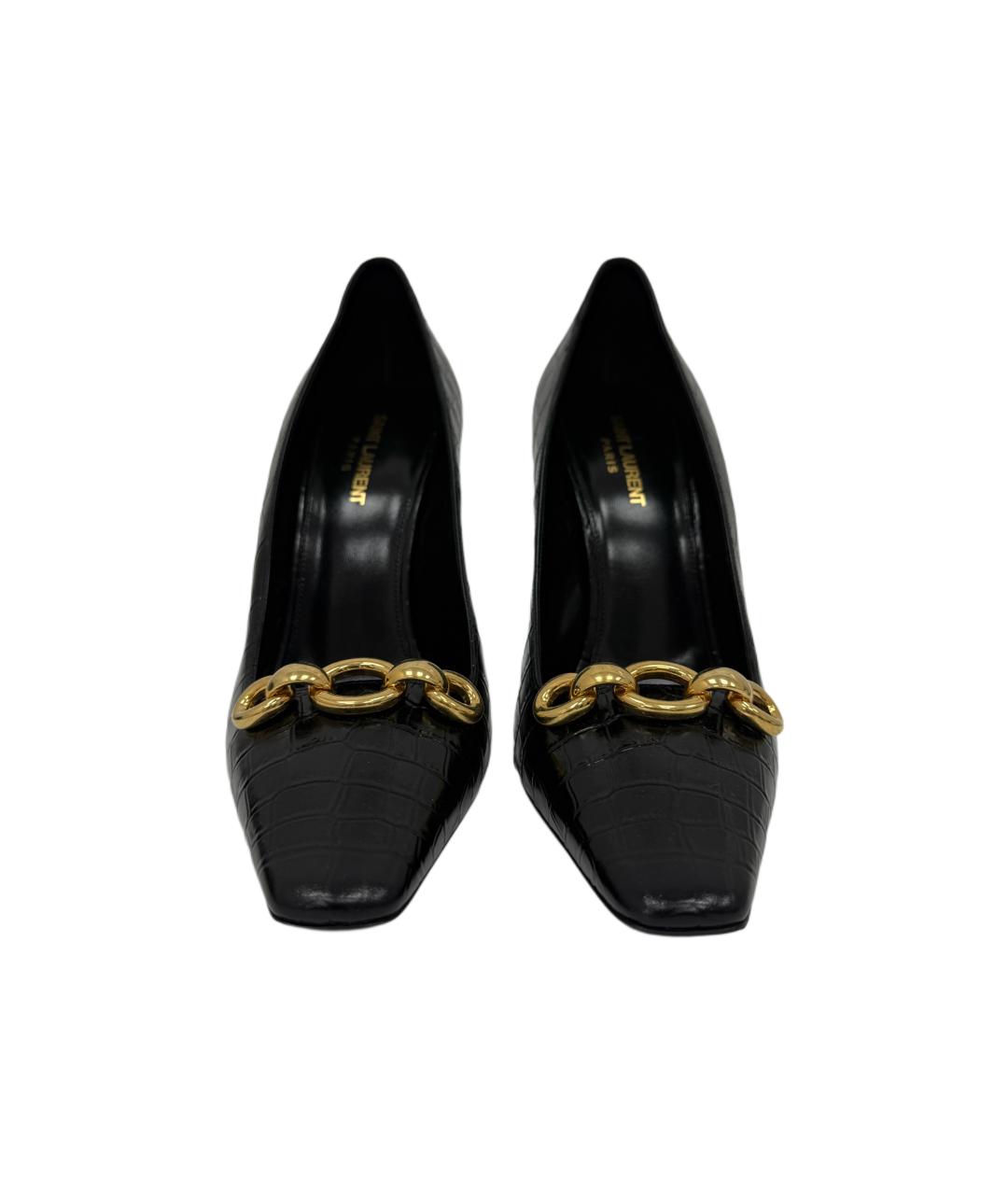 SAINT LAURENT Черные кожаные туфли, фото 3