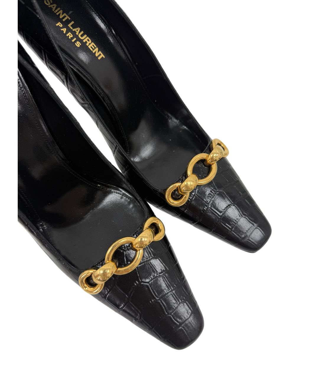 SAINT LAURENT Черные кожаные туфли, фото 6