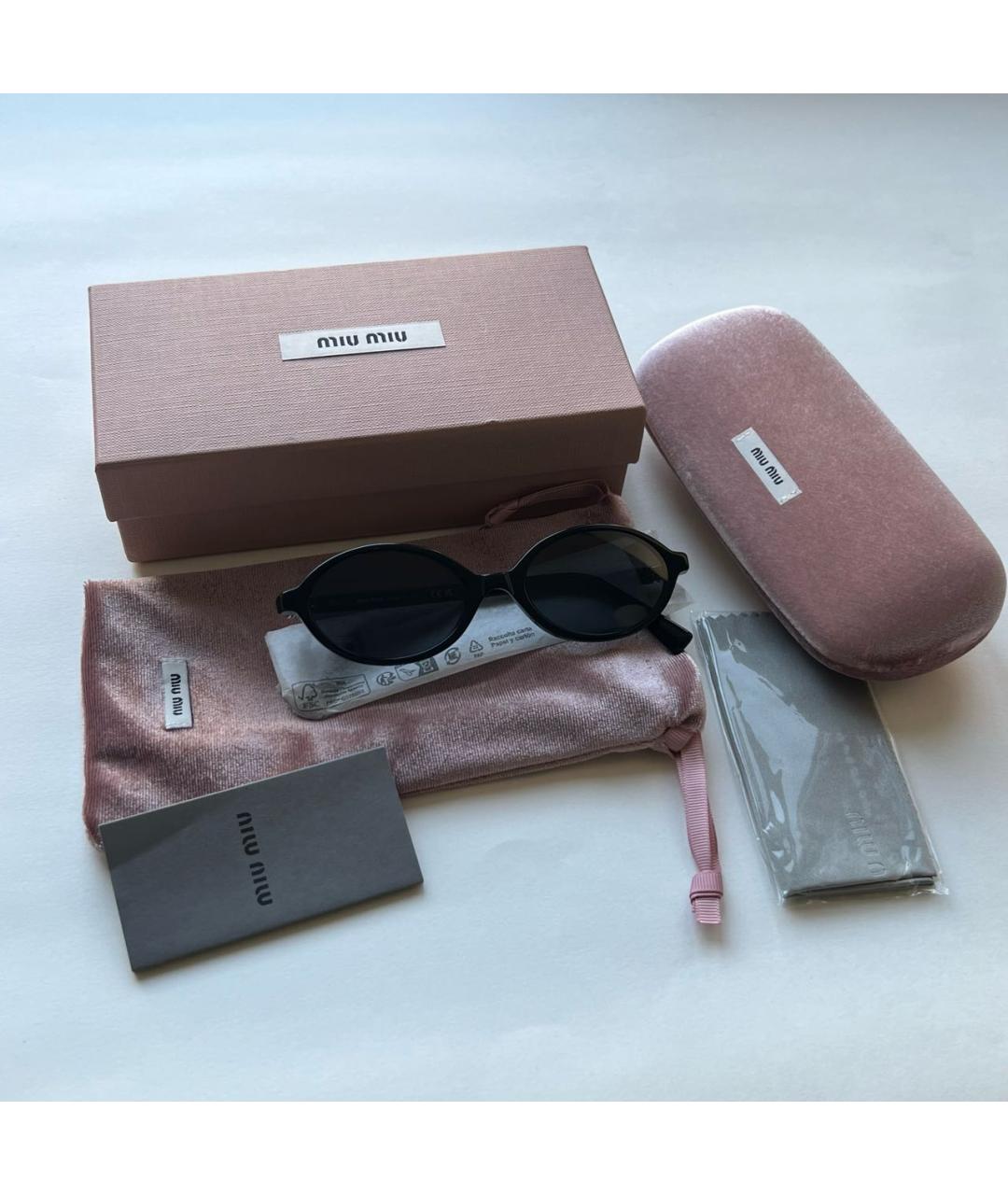 MIU MIU Черные пластиковые солнцезащитные очки, фото 2