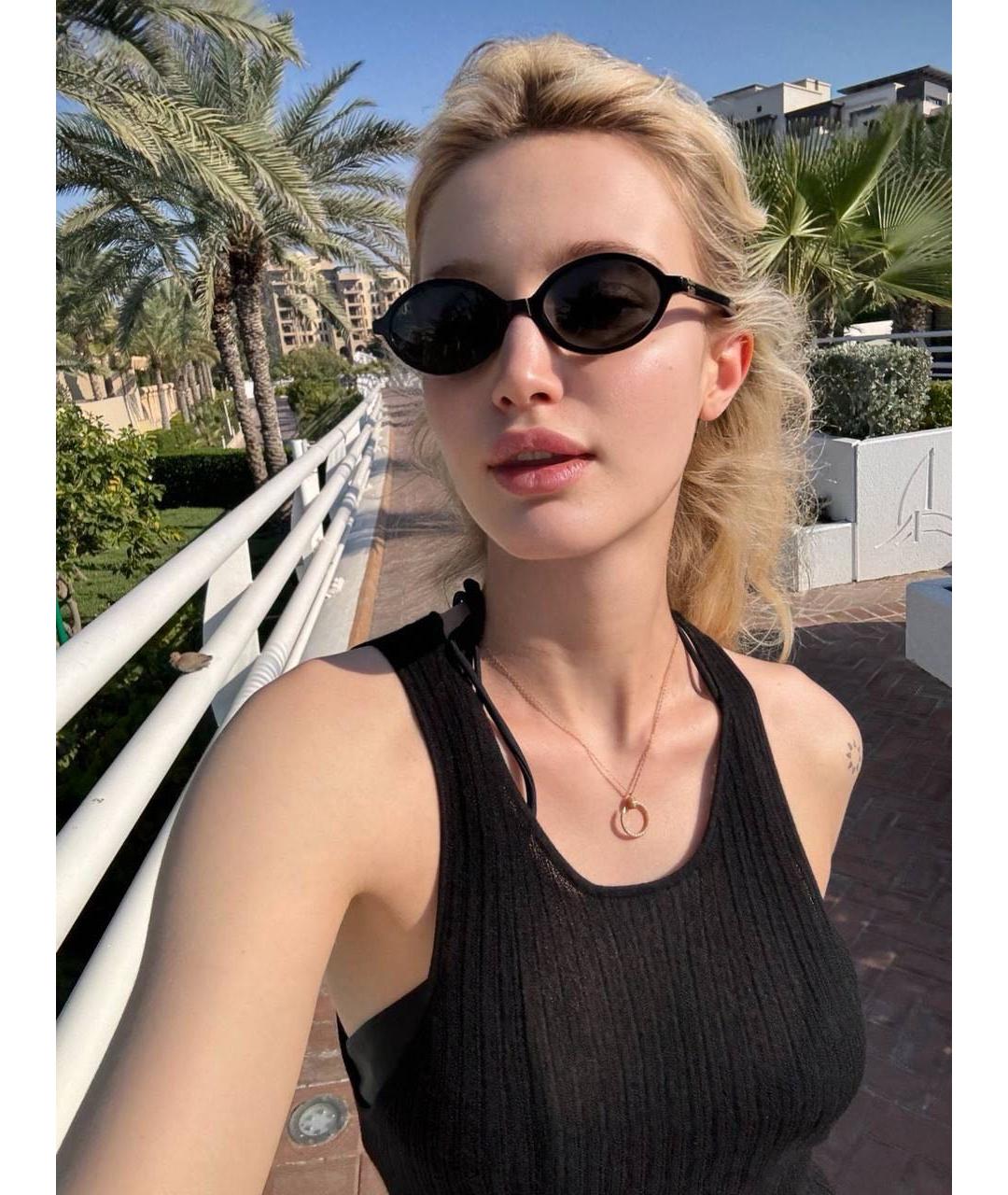 MIU MIU Черные пластиковые солнцезащитные очки, фото 3
