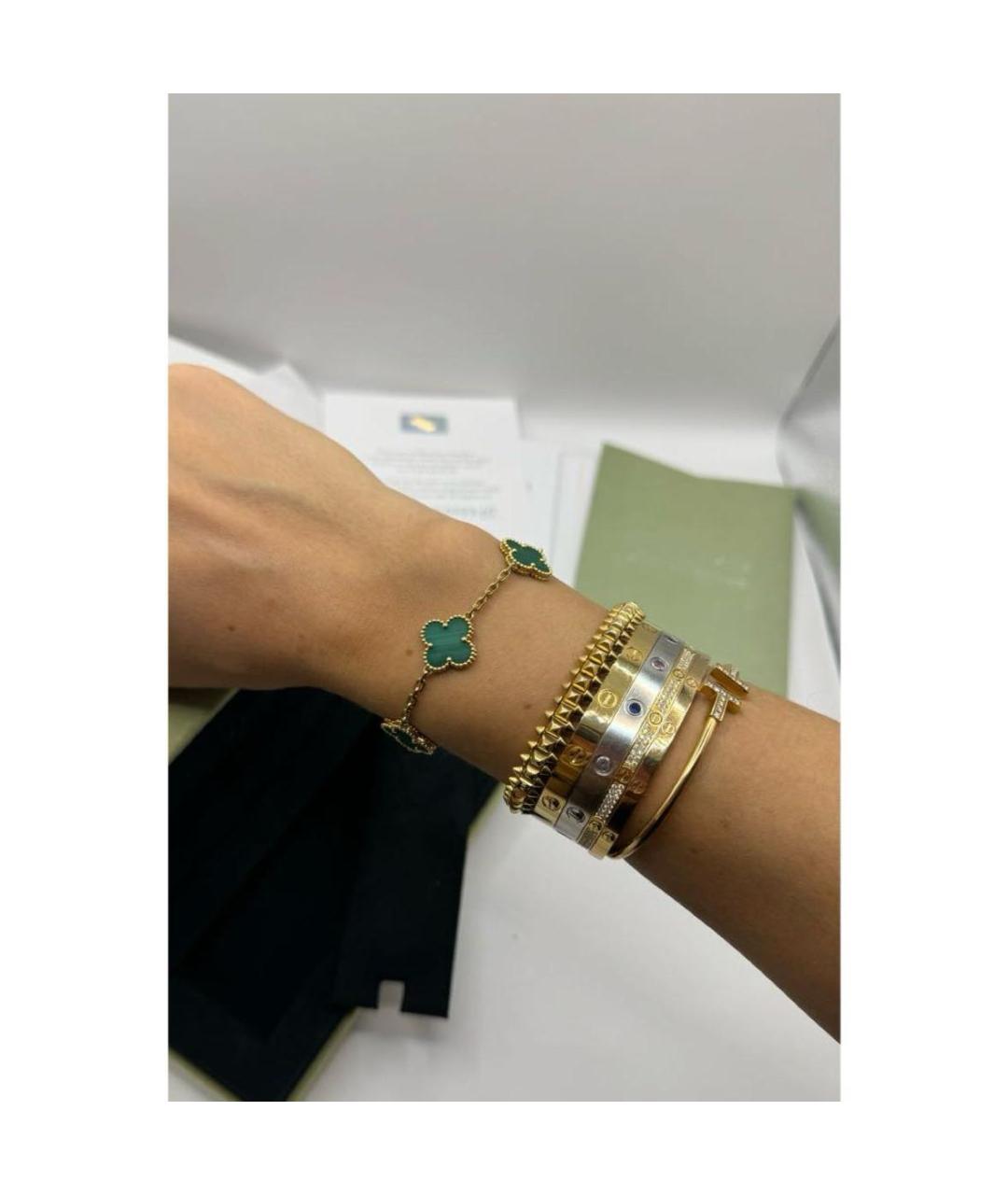 VAN CLEEF & ARPELS Зеленый браслет из желтого золота, фото 3