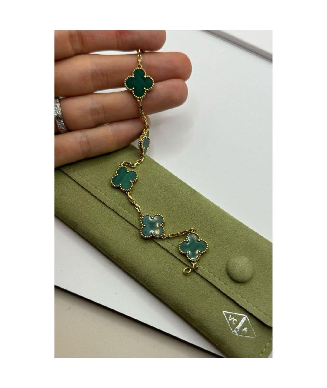 VAN CLEEF & ARPELS Зеленый браслет из желтого золота, фото 4