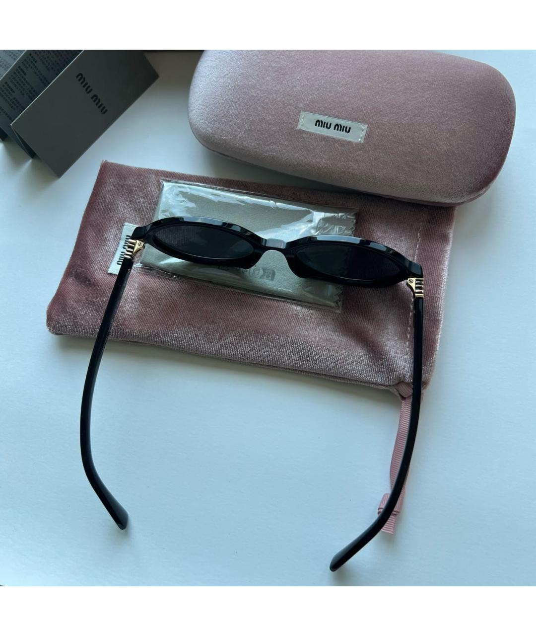 MIU MIU Черные пластиковые солнцезащитные очки, фото 6