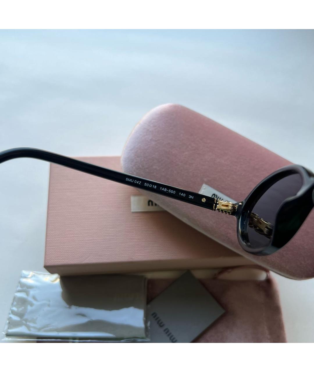 MIU MIU Черные пластиковые солнцезащитные очки, фото 6
