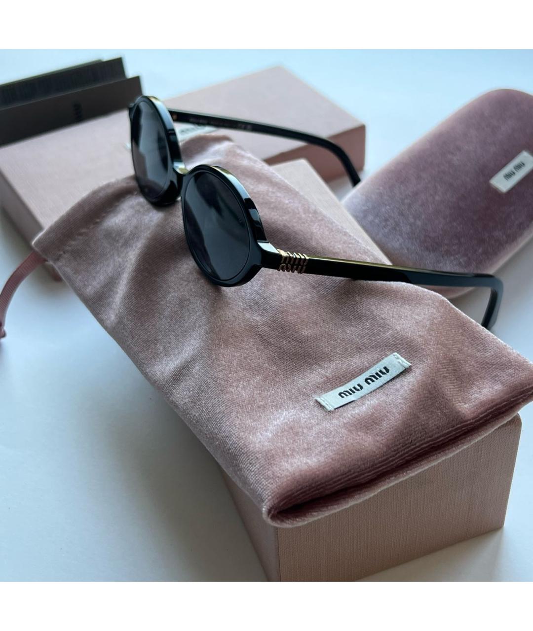 MIU MIU Черные пластиковые солнцезащитные очки, фото 8