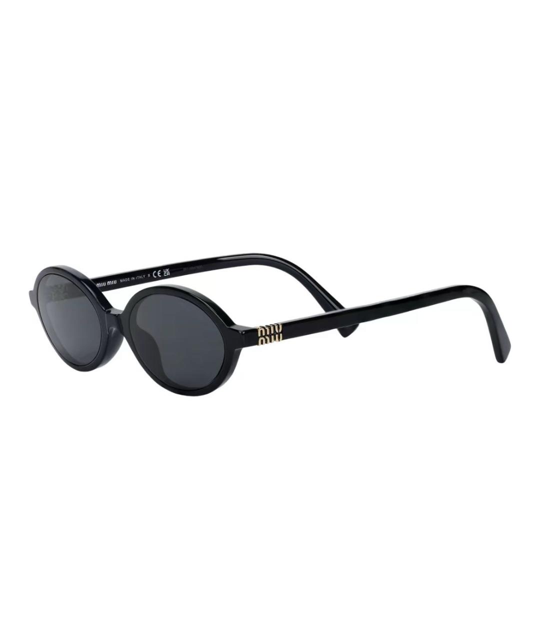 MIU MIU Черные пластиковые солнцезащитные очки, фото 1