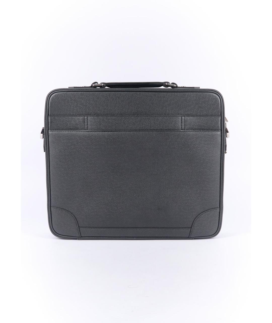 LOUIS VUITTON Черный кожаный портфель, фото 3