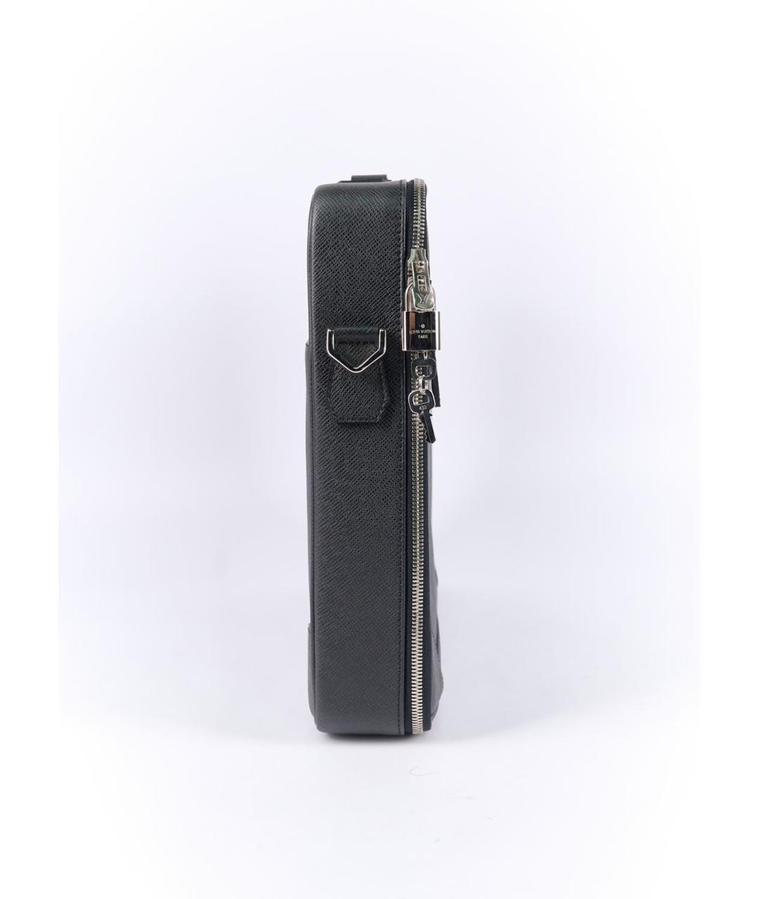LOUIS VUITTON Черный кожаный портфель, фото 2