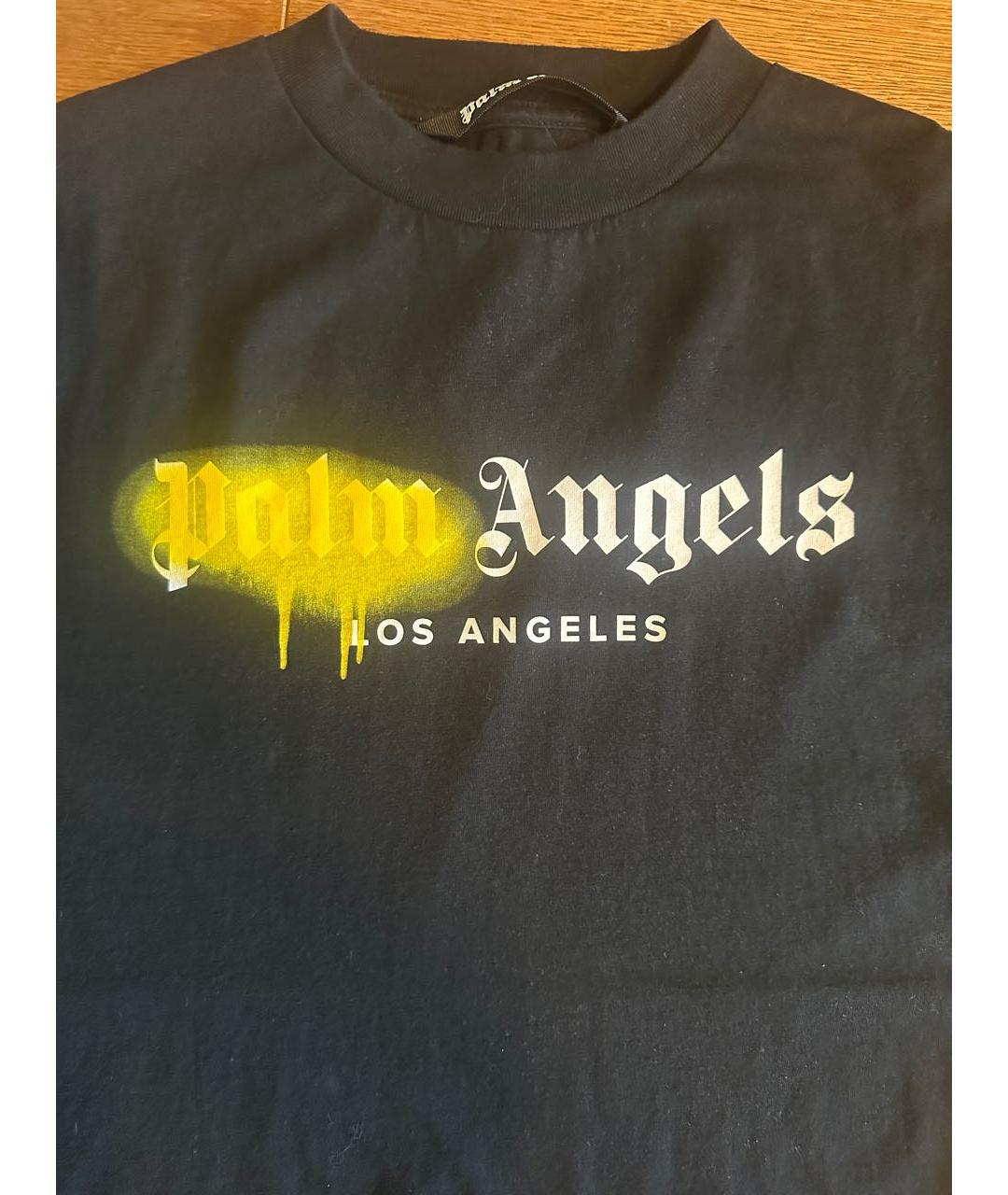 PALM ANGELS Черная хлопковая футболка, фото 3