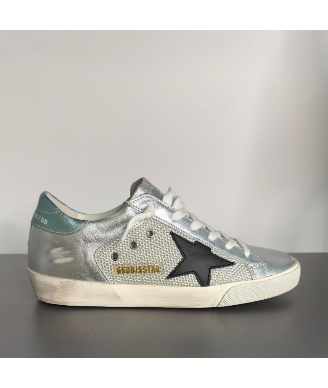 GOLDEN GOOSE DELUXE BRAND Серебряные кожаные кеды, фото 9