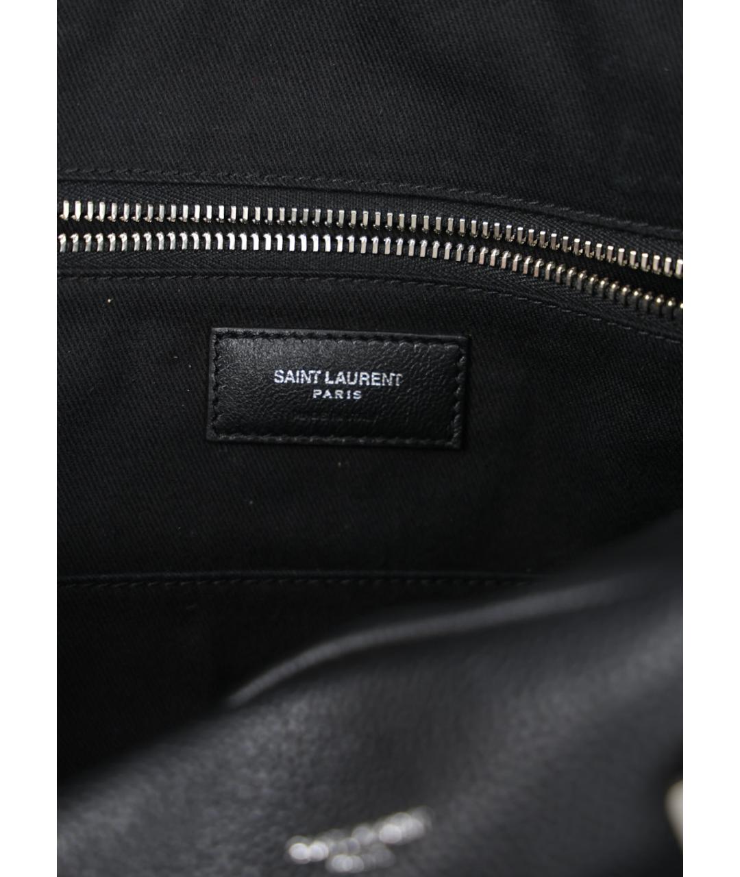 SAINT LAURENT Черный кожаный портфель, фото 5