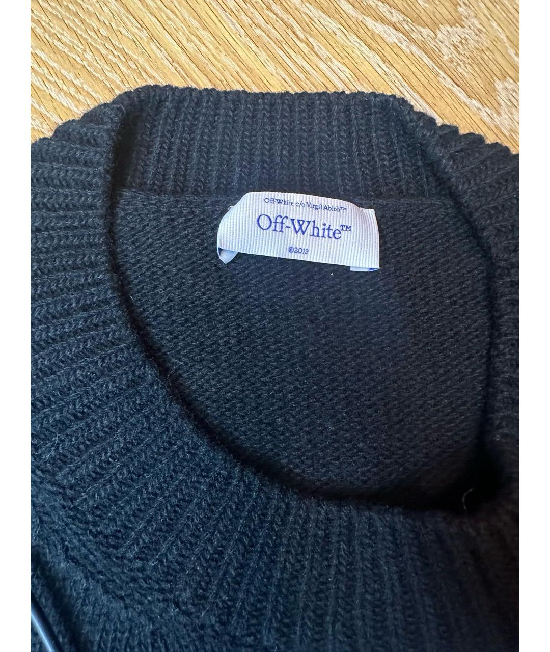 OFF-WHITE Черный шерстяной джемпер / свитер, фото 3