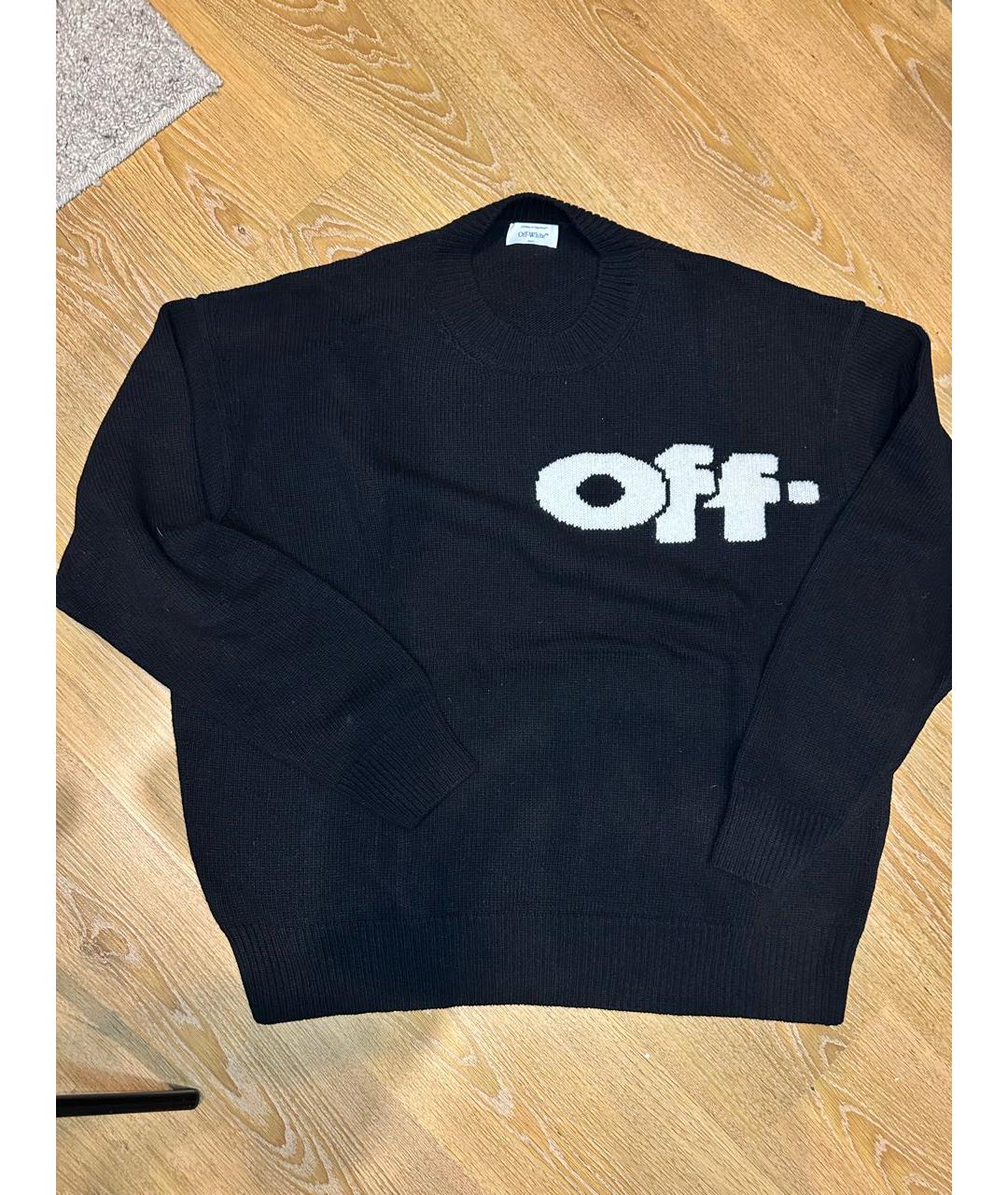 OFF-WHITE Черный шерстяной джемпер / свитер, фото 6