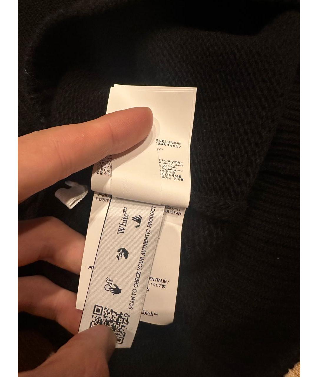 OFF-WHITE Черный шерстяной джемпер / свитер, фото 5