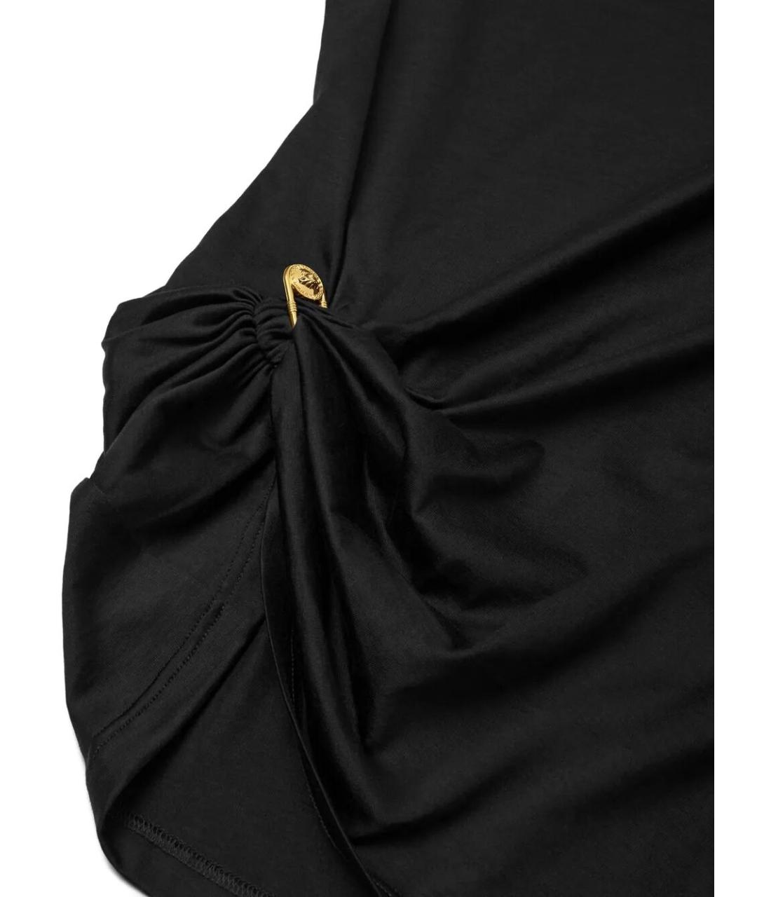 VERSACE Черная шелковая футболка, фото 4