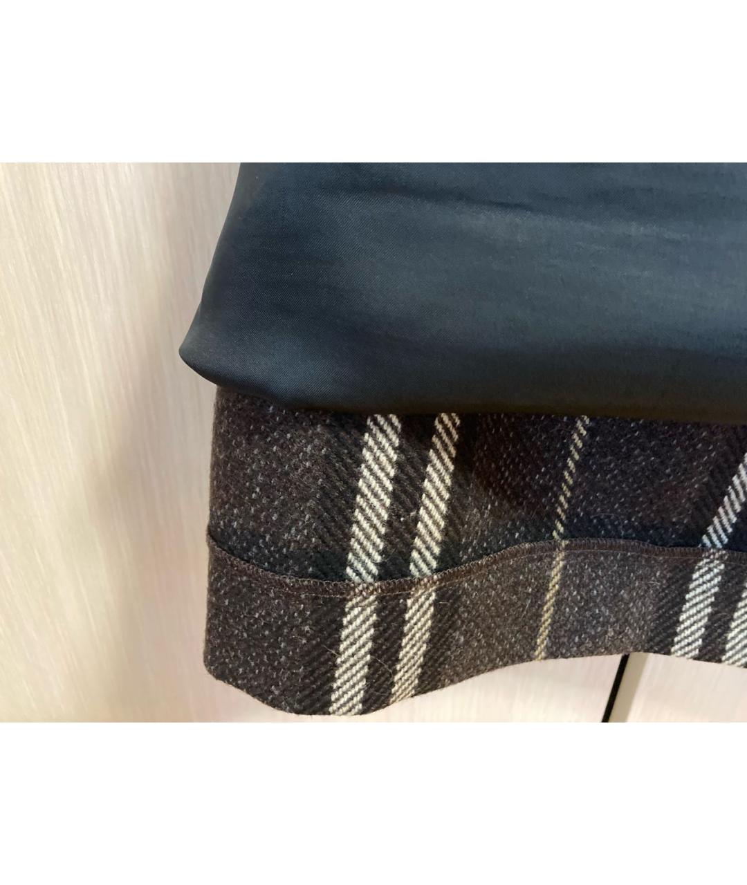 BURBERRY Коричневая шерстяная юбка мини, фото 8