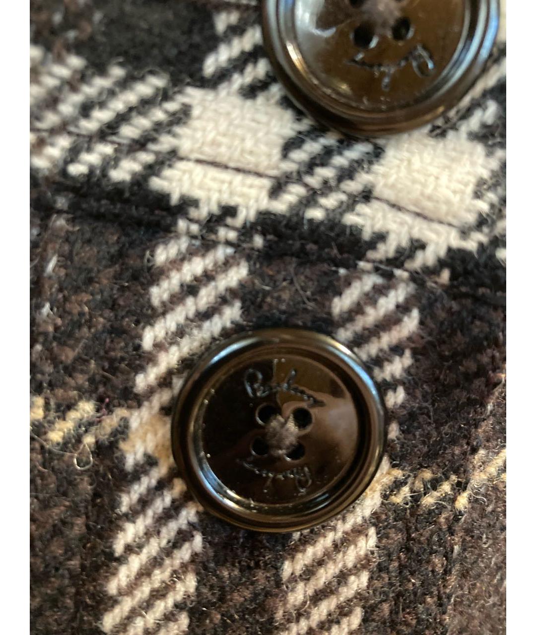 BURBERRY Коричневая шерстяная юбка мини, фото 5