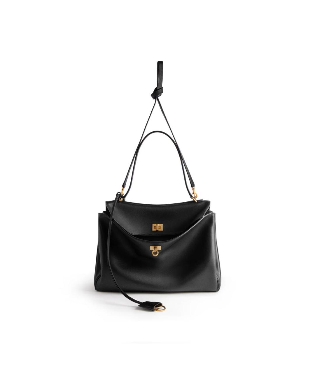 BALENCIAGA Черная кожаная сумка тоут, фото 1