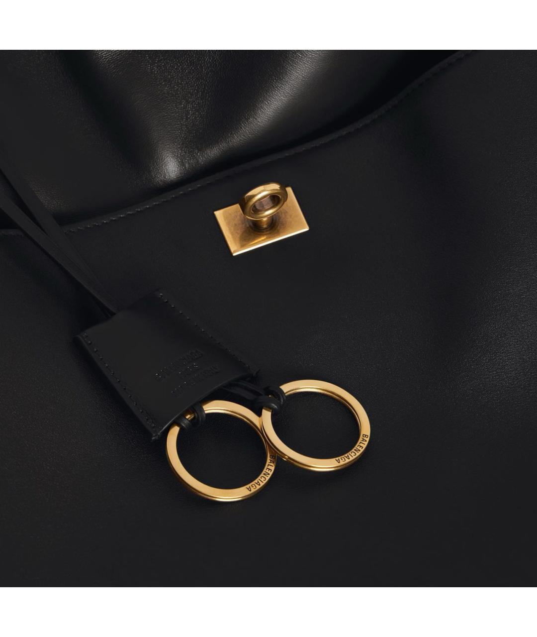 BALENCIAGA Черная кожаная сумка тоут, фото 5