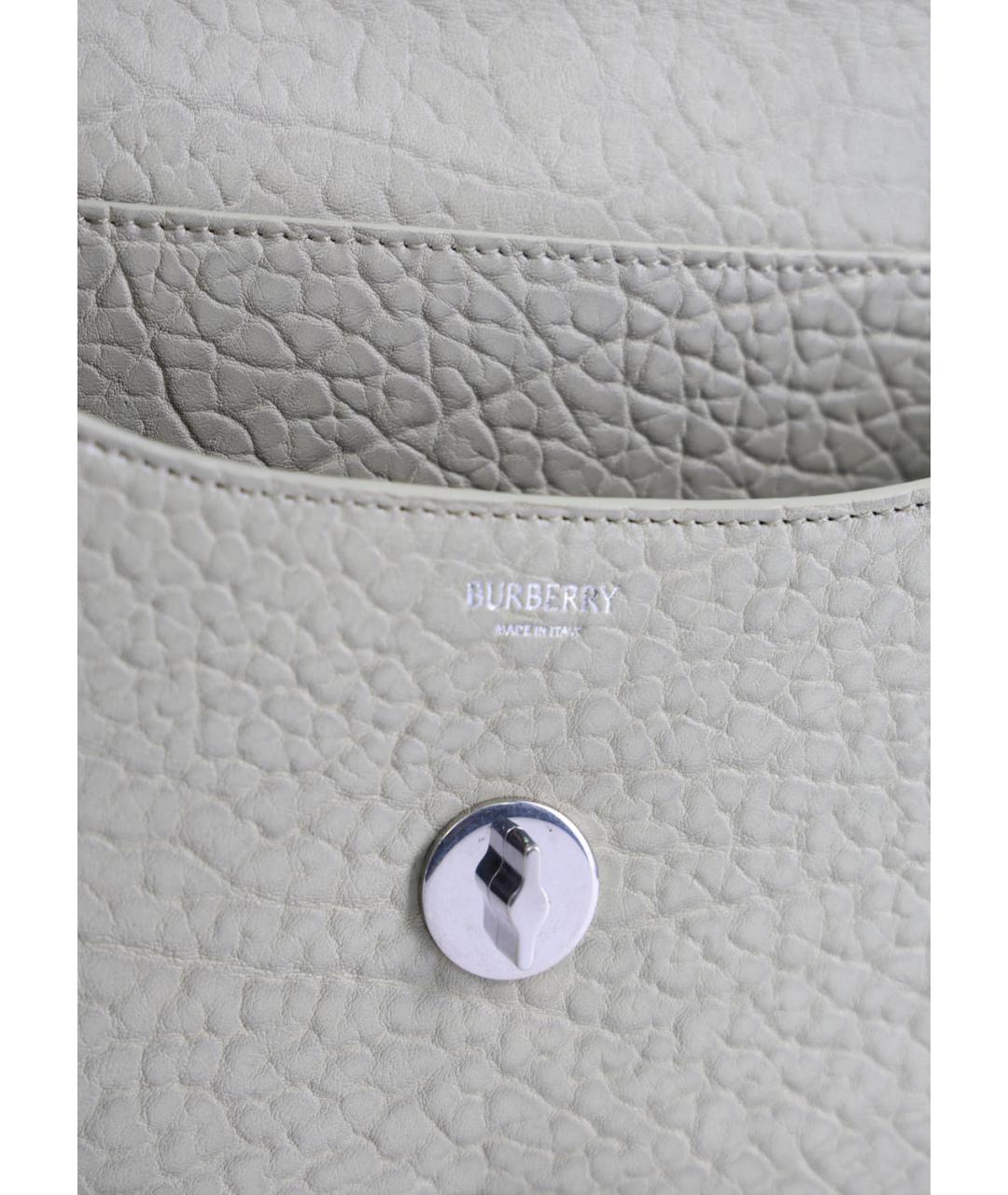 BURBERRY Серая кожаная сумка через плечо, фото 5