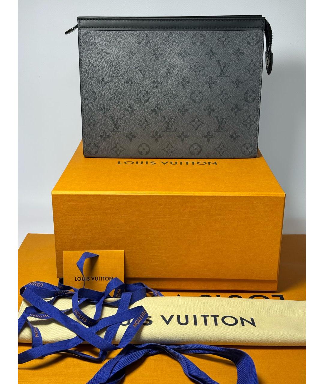 LOUIS VUITTON Антрацитовая барсетка, фото 5