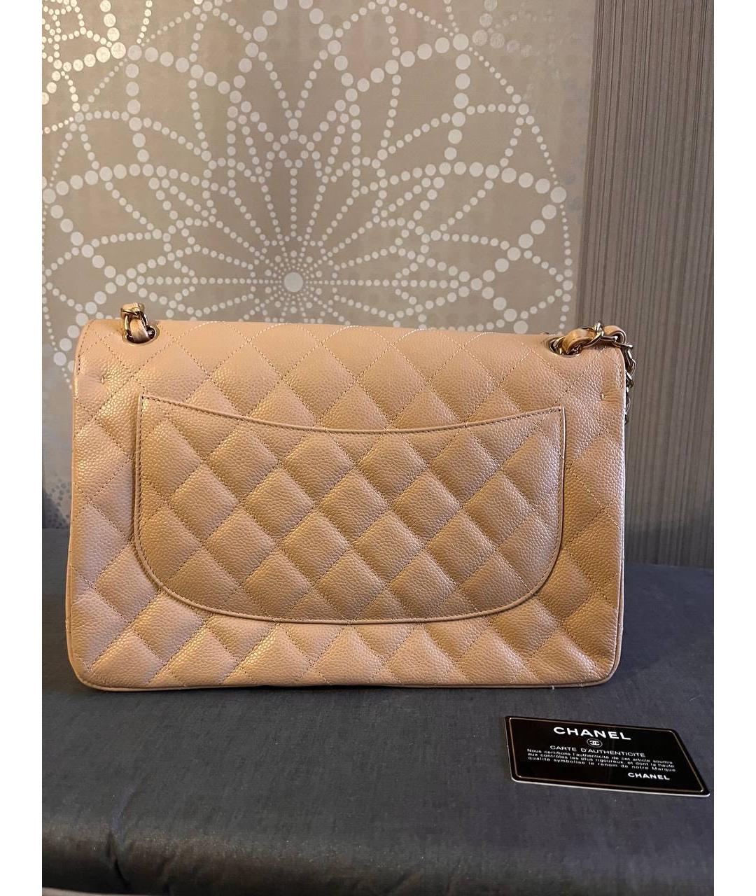 CHANEL Бежевая кожаная сумка через плечо, фото 2
