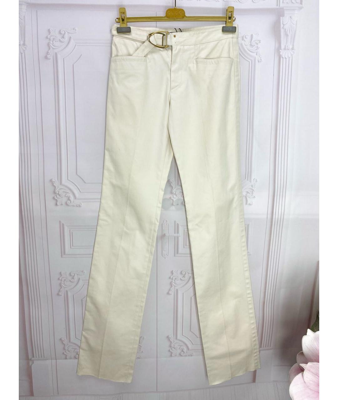 GUCCI Хлопко-эластановые прямые брюки, фото 9
