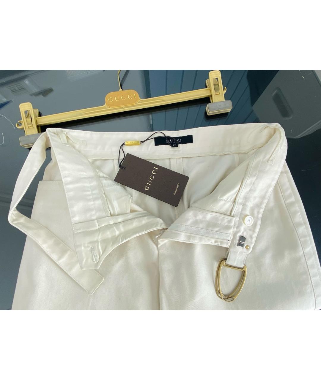 GUCCI Хлопко-эластановые прямые брюки, фото 3