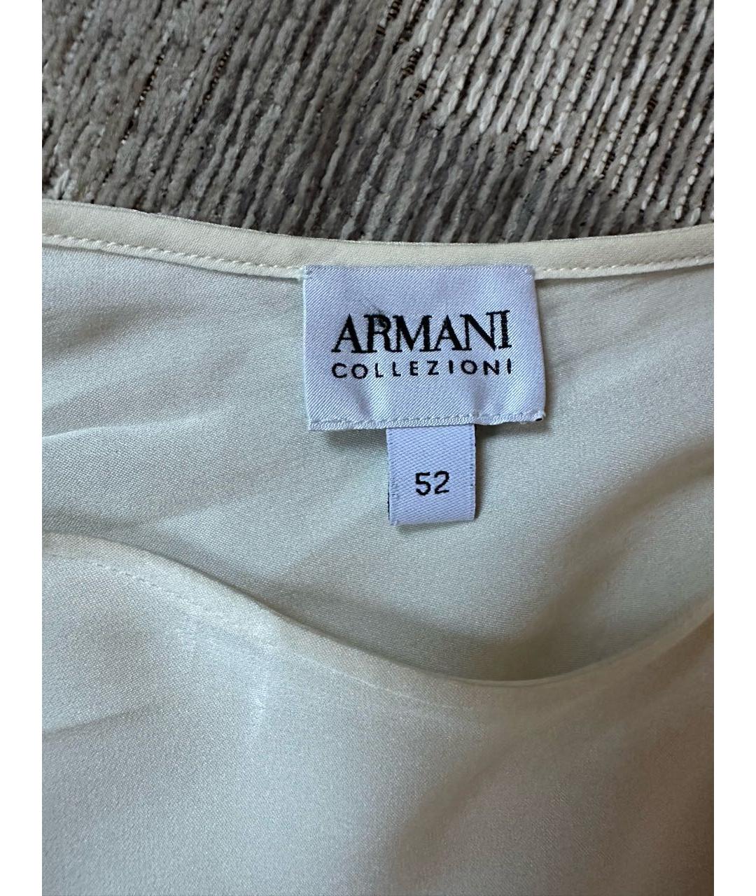 ARMANI COLLEZIONI Белая шелковая блузы, фото 5