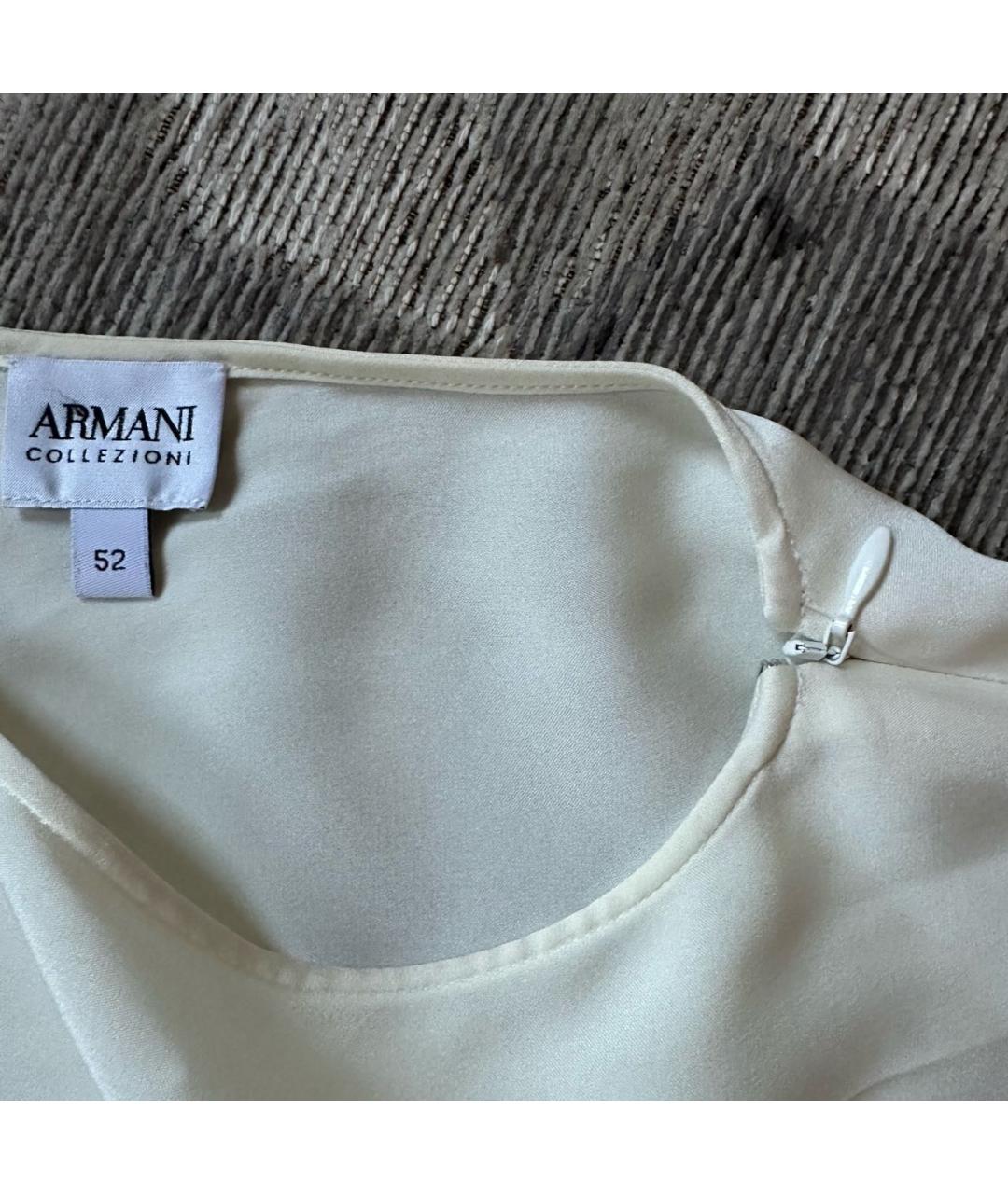 ARMANI COLLEZIONI Белая шелковая блузы, фото 4
