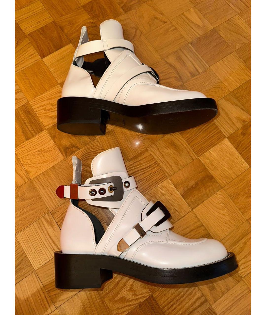 BALENCIAGA Белые кожаные ботинки, фото 4