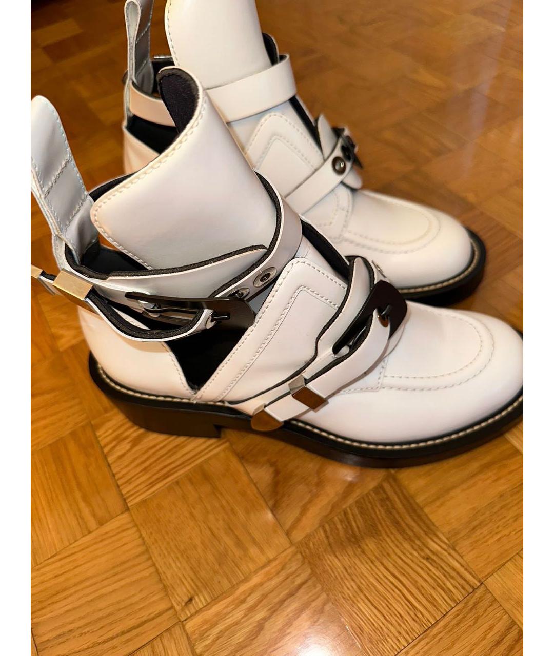 BALENCIAGA Белые кожаные ботинки, фото 3