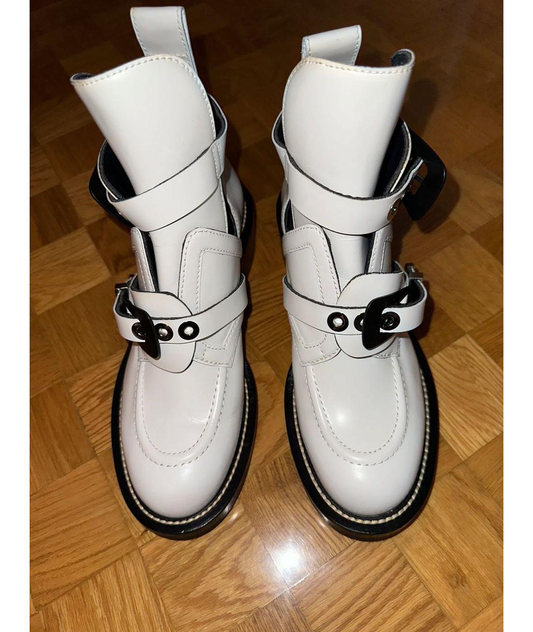 BALENCIAGA Белые кожаные ботинки, фото 2