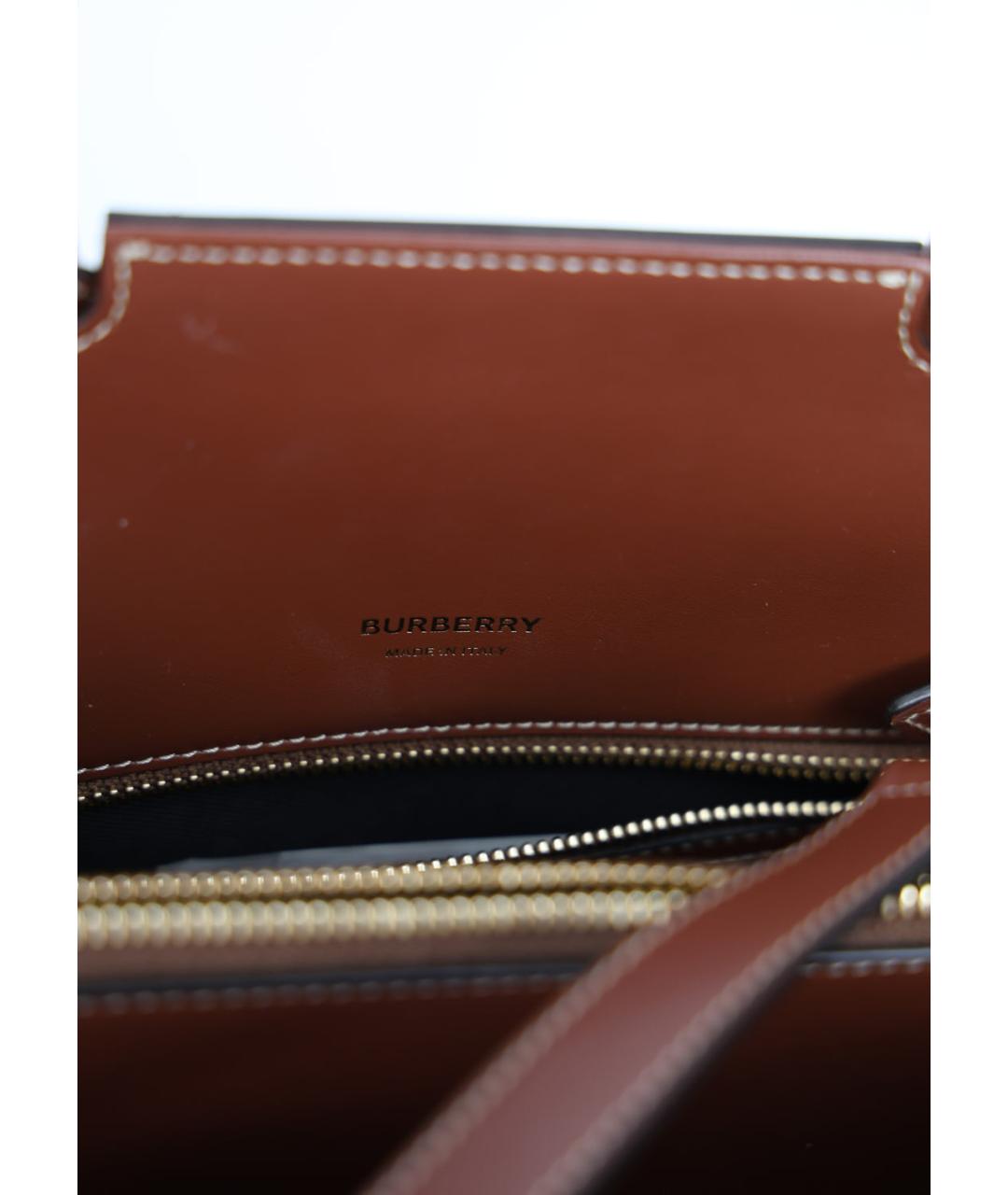 BURBERRY Коричневая тканевая сумка с короткими ручками, фото 4