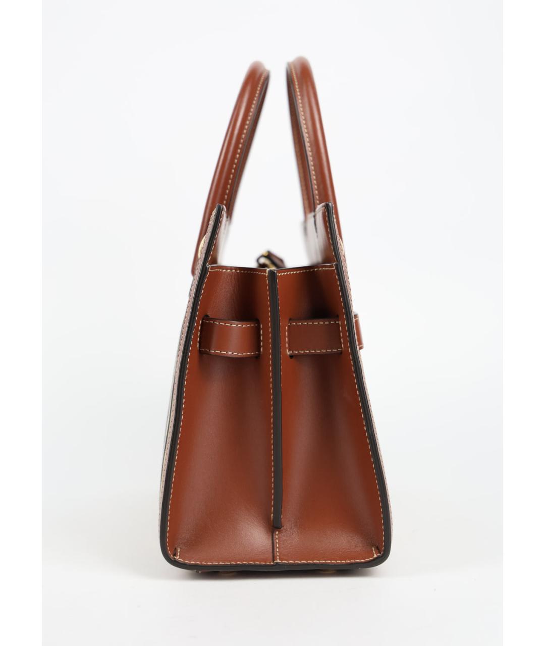 BURBERRY Коричневая тканевая сумка с короткими ручками, фото 2