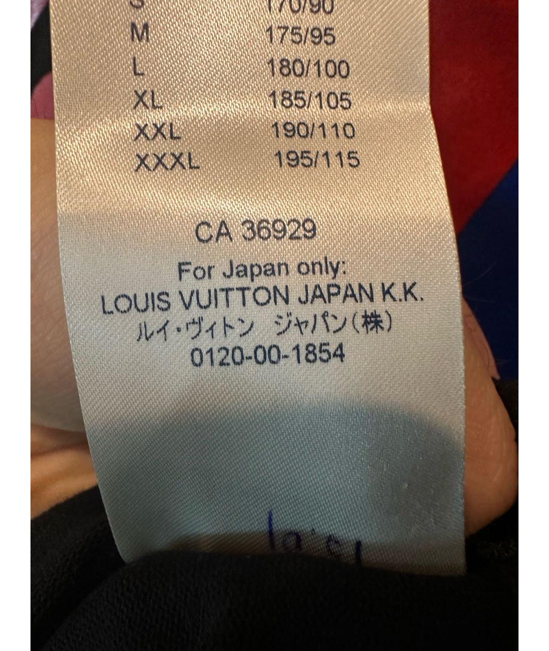 LOUIS VUITTON Черная хлопковая футболка, фото 4