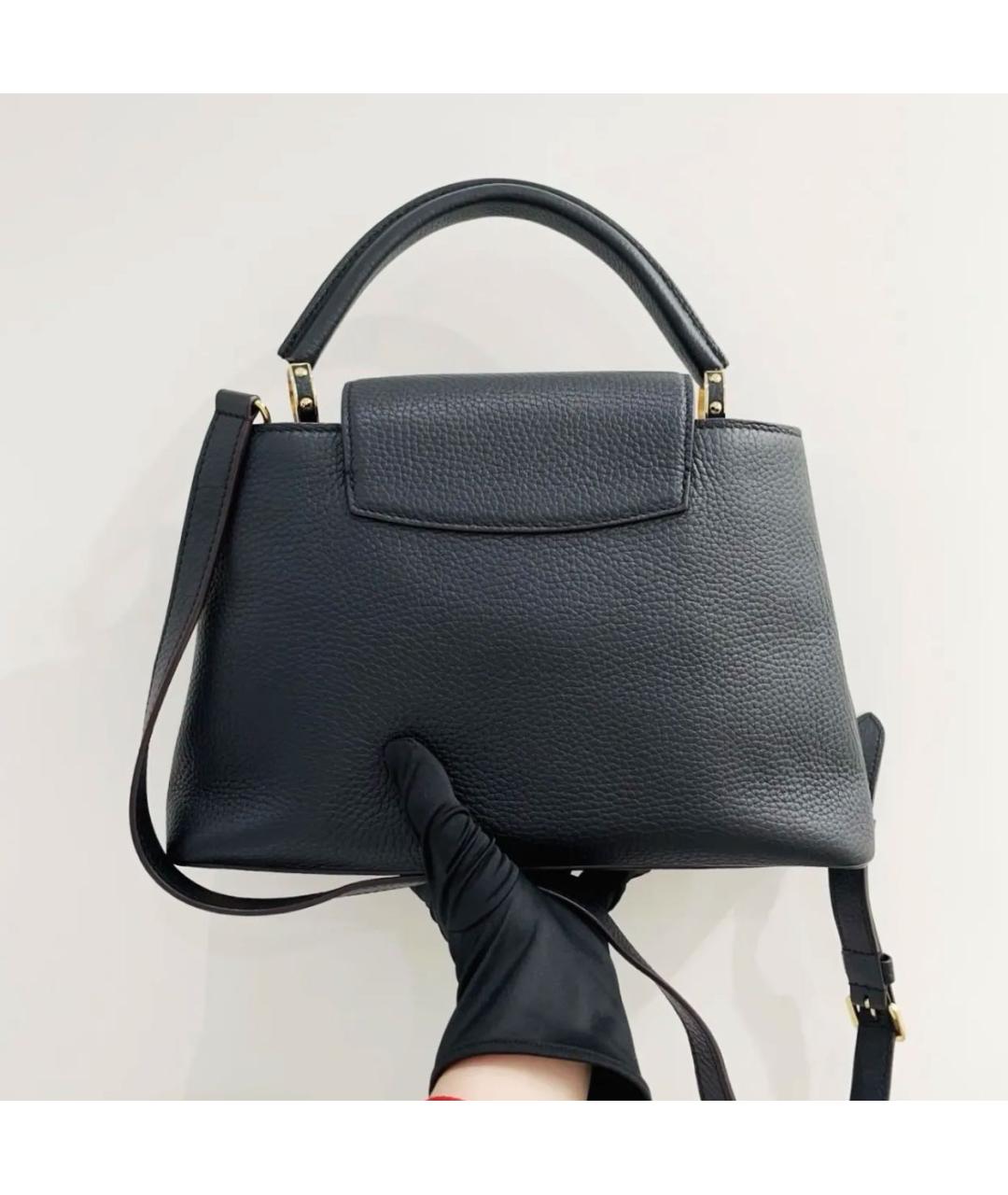 LOUIS VUITTON Черная кожаная сумка тоут, фото 2