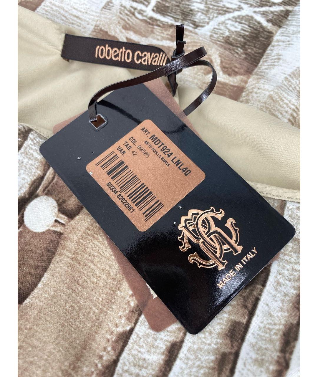 ROBERTO CAVALLI Бежевое полиамидовое повседневное платье, фото 8