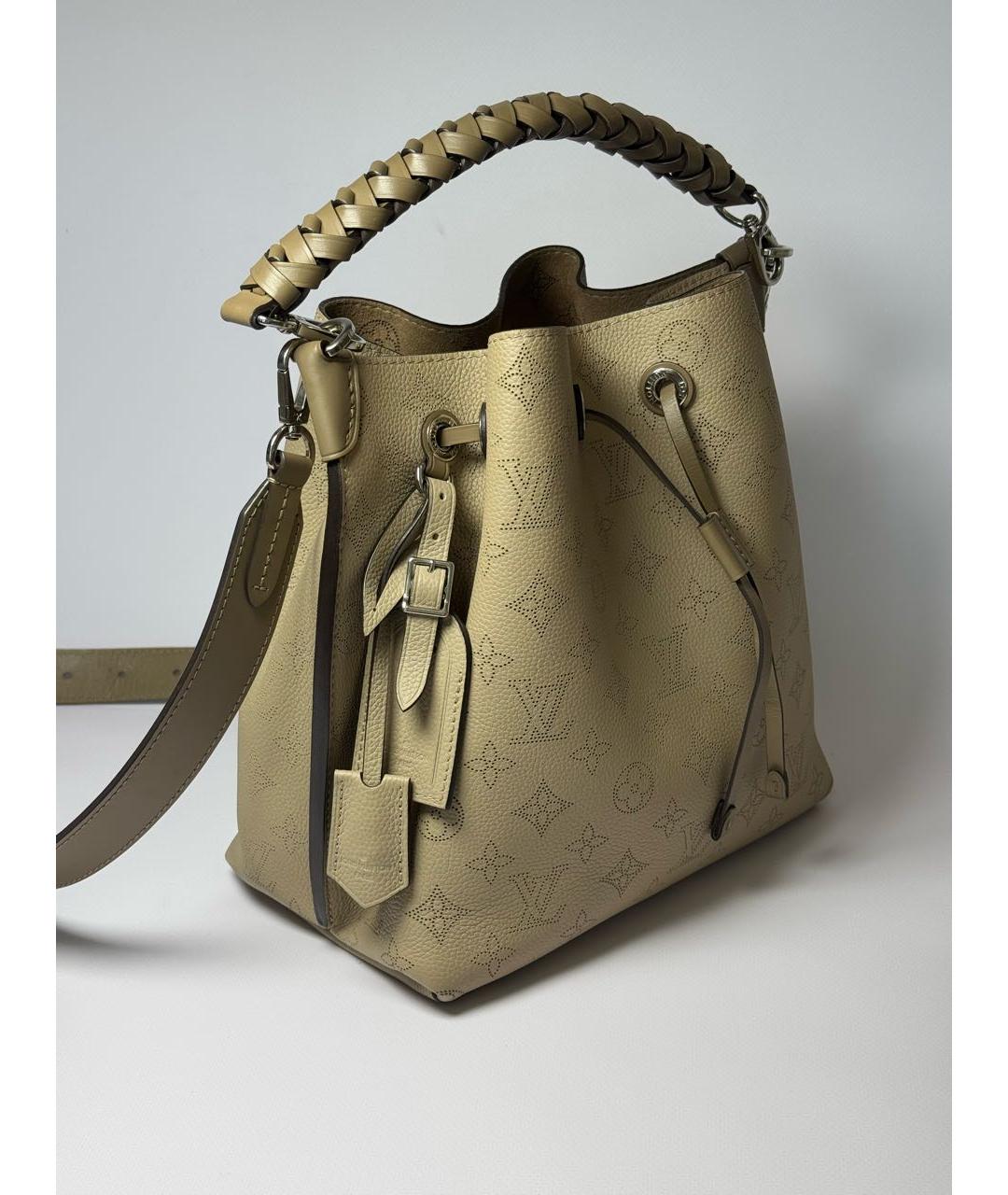LOUIS VUITTON Серая кожаная сумка с короткими ручками, фото 3
