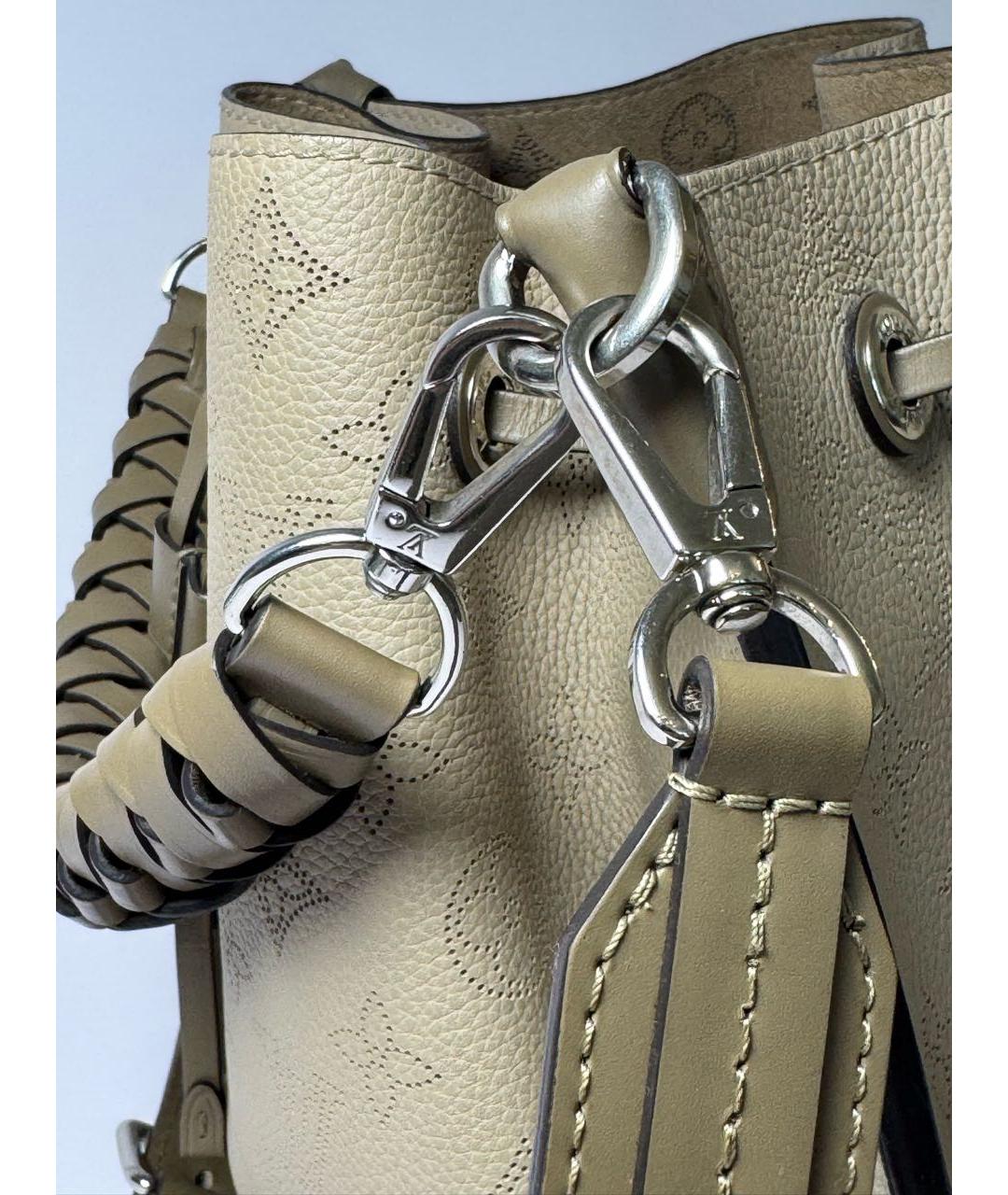 LOUIS VUITTON Серая кожаная сумка с короткими ручками, фото 8