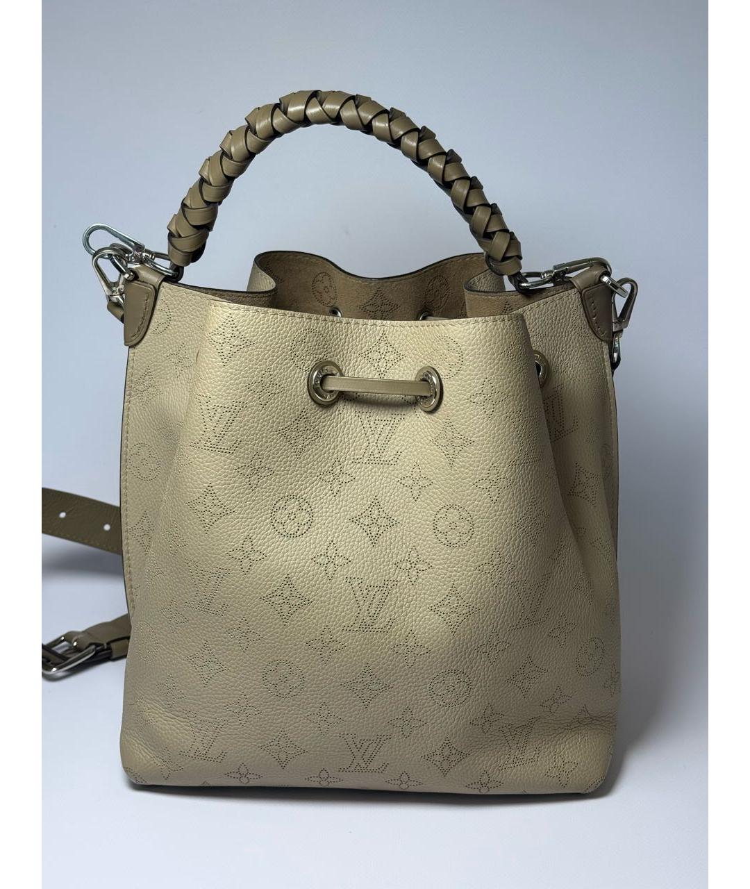 LOUIS VUITTON Серая кожаная сумка с короткими ручками, фото 4