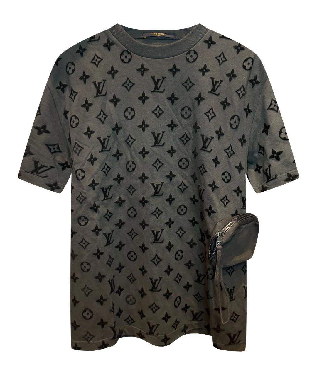 LOUIS VUITTON Антрацитовая хлопковая футболка, фото 1