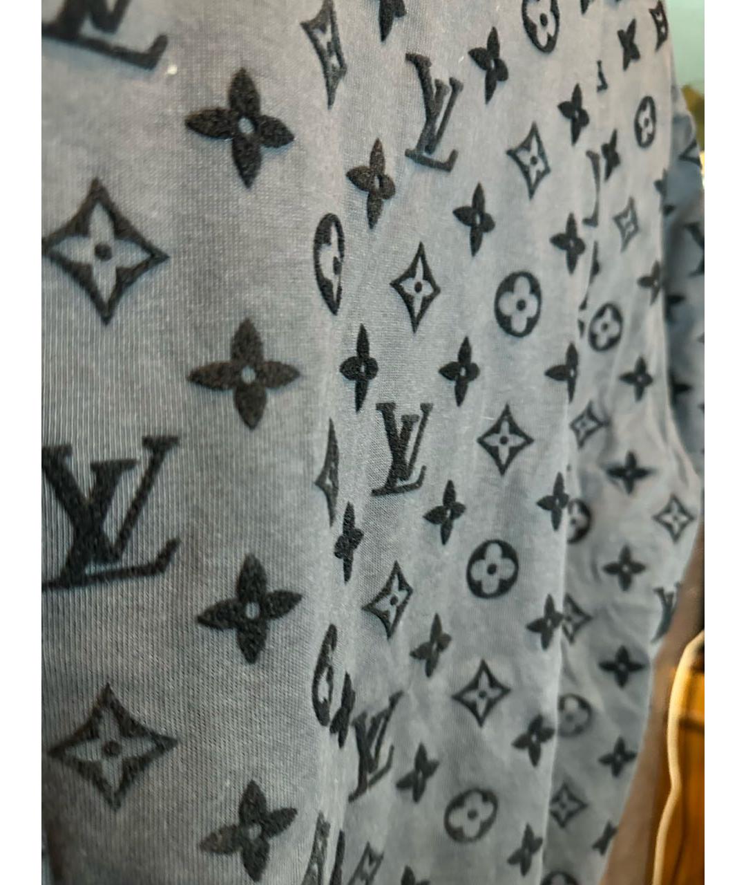 LOUIS VUITTON Антрацитовая хлопковая футболка, фото 4