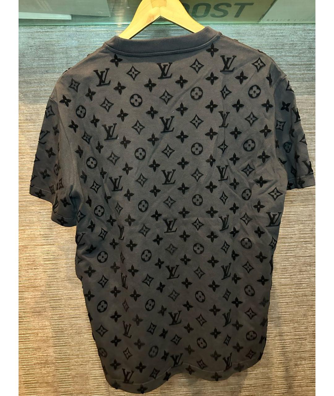 LOUIS VUITTON Антрацитовая хлопковая футболка, фото 3