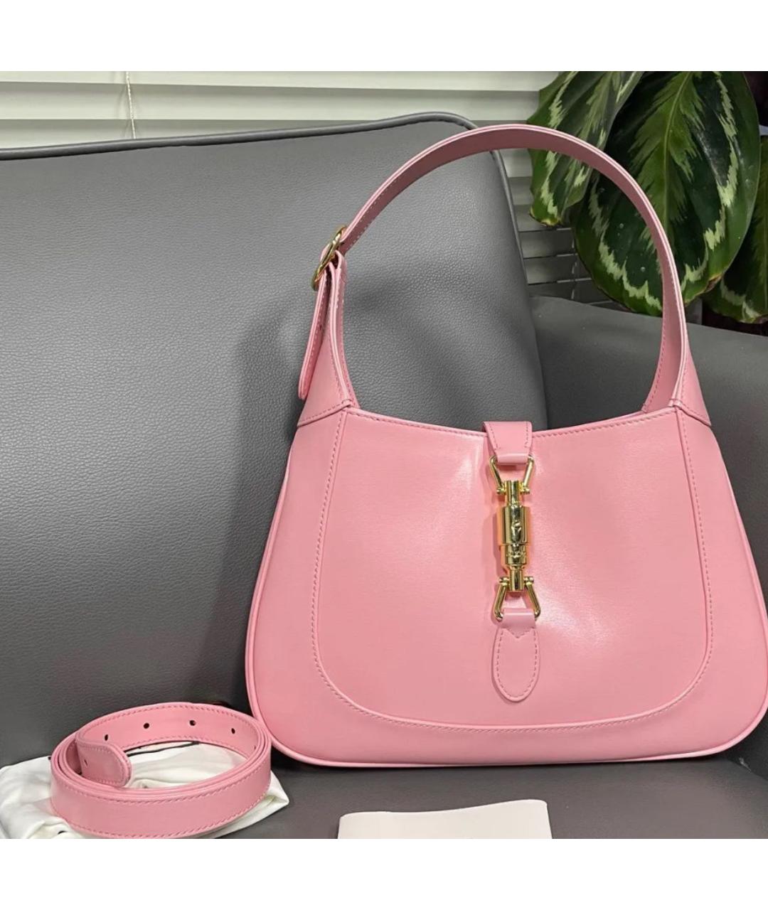 GUCCI Розовая кожаная сумка с короткими ручками, фото 6