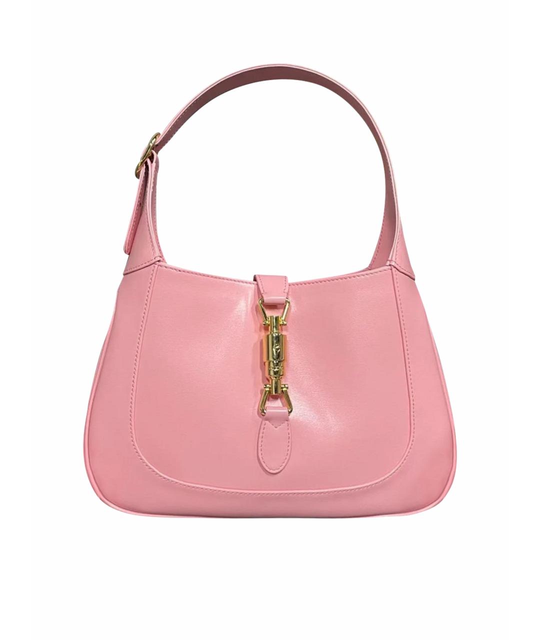 GUCCI Розовая кожаная сумка с короткими ручками, фото 1
